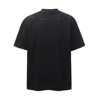 Letter Embroidery Metal Detail Short Sleeve T-Shirt WN26909