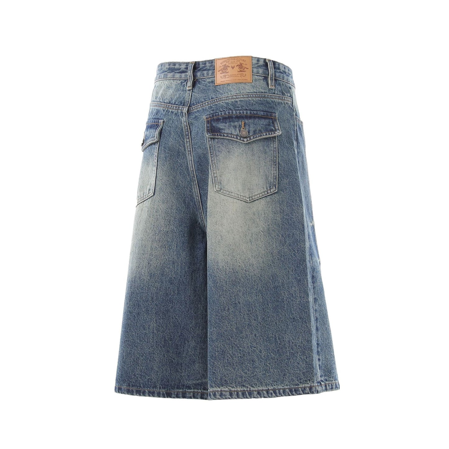 Denim Wash Wide Leg Half Pants WN25644