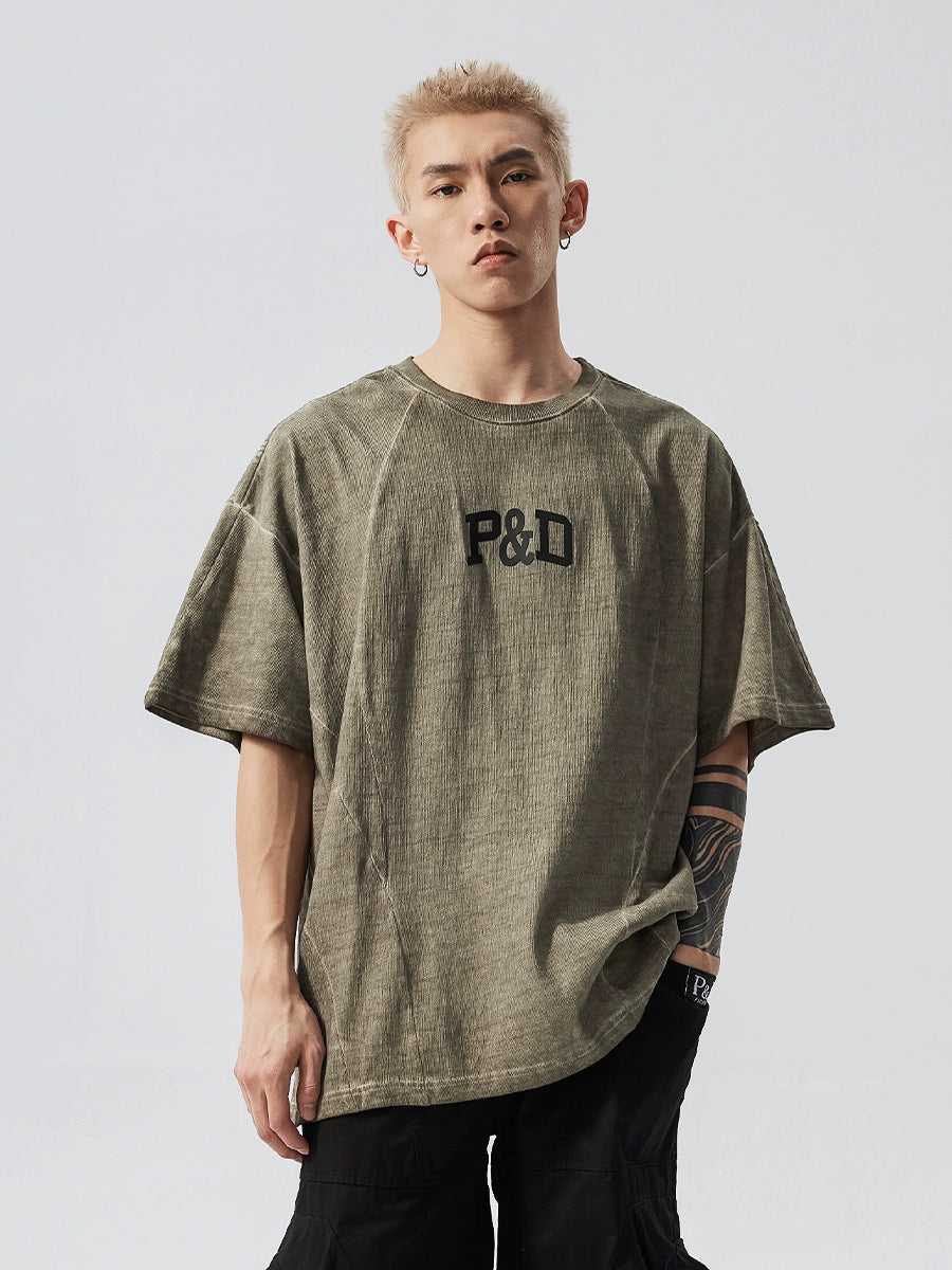 Logo Print Washed Oversize Short Sleeve T-Shirt WN17608