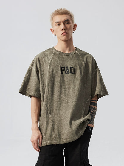 Logo Print Washed Oversize Short Sleeve T-Shirt WN17608