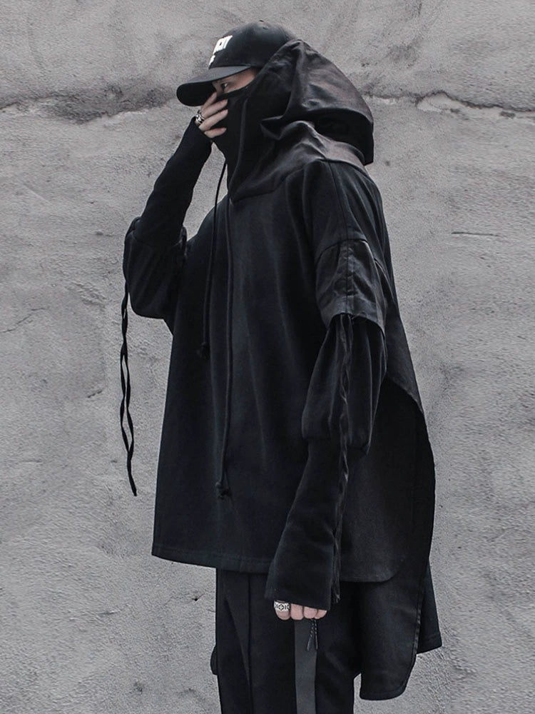 Mix Patch Irregular Oversize Hoodie WN22375