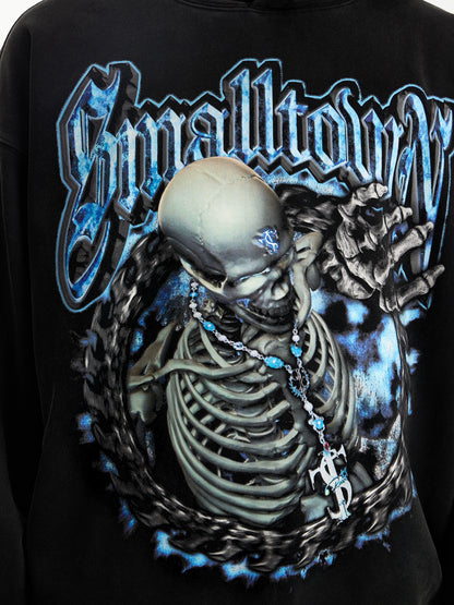 Blue Skull Zipper Hoodie WN11932