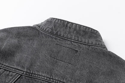 Washed Short Zipper Denim Jacket WN11291