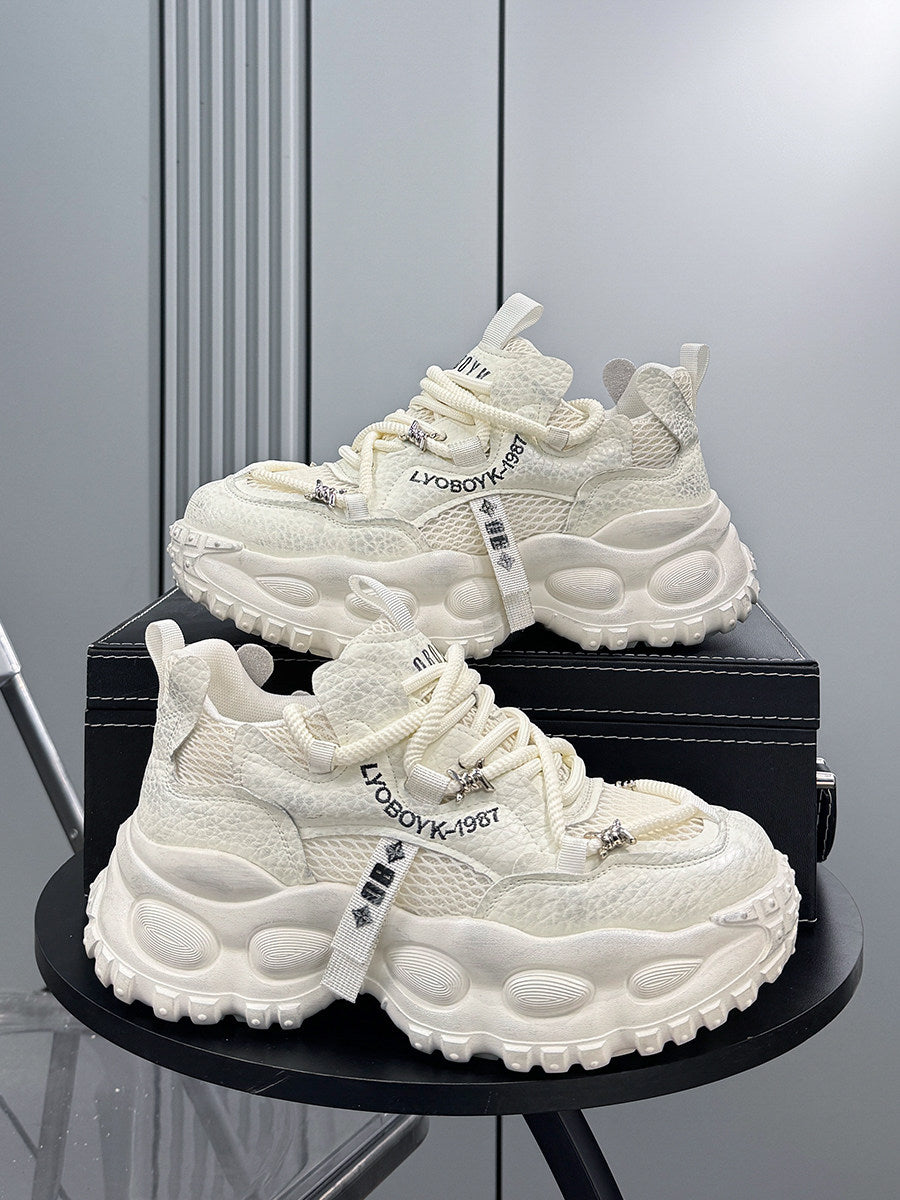 Mesh Rope Lace Chunky Sole Sneakers WN24593