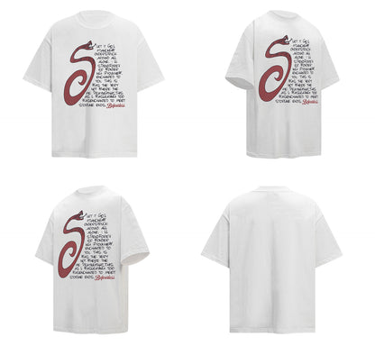Washed Heavyweight Snake Letter Print Oversize Short Sleeve T-Shirt WN26362
