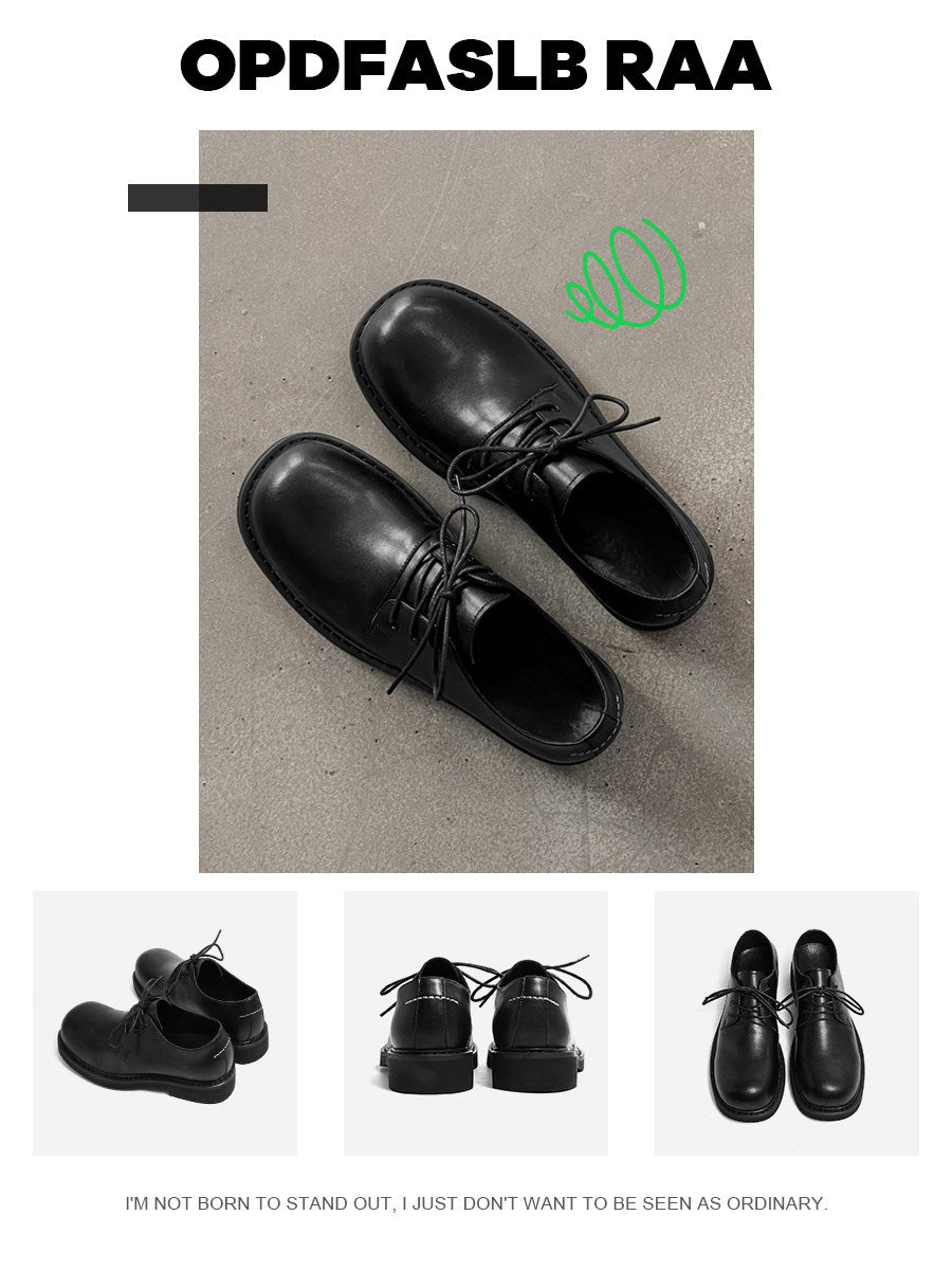 Lace Up Plain PU Leather Round Toe Shoes WN24563