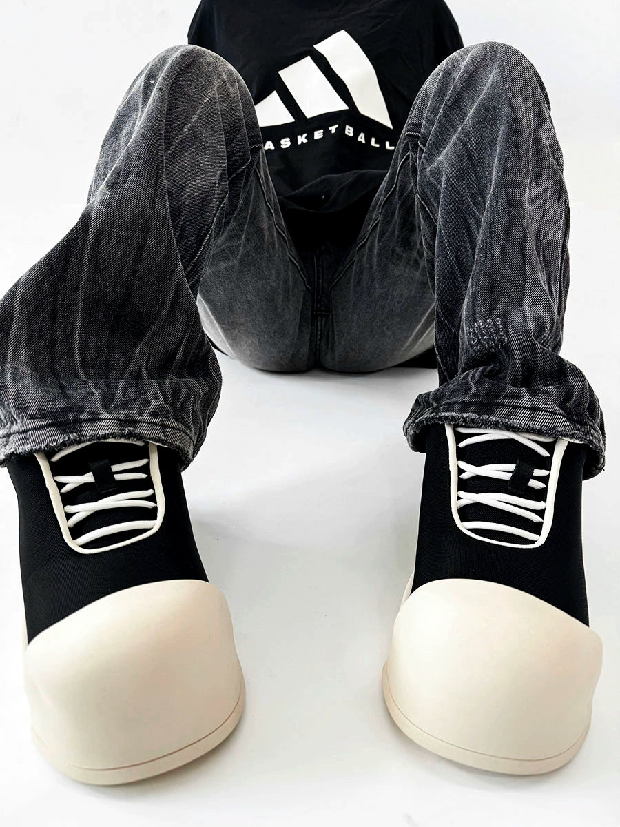 Large Round Toe Chunky Sole Canvas Shoes WN19159