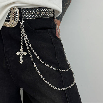 Cross Decor Pants Chain WN21079