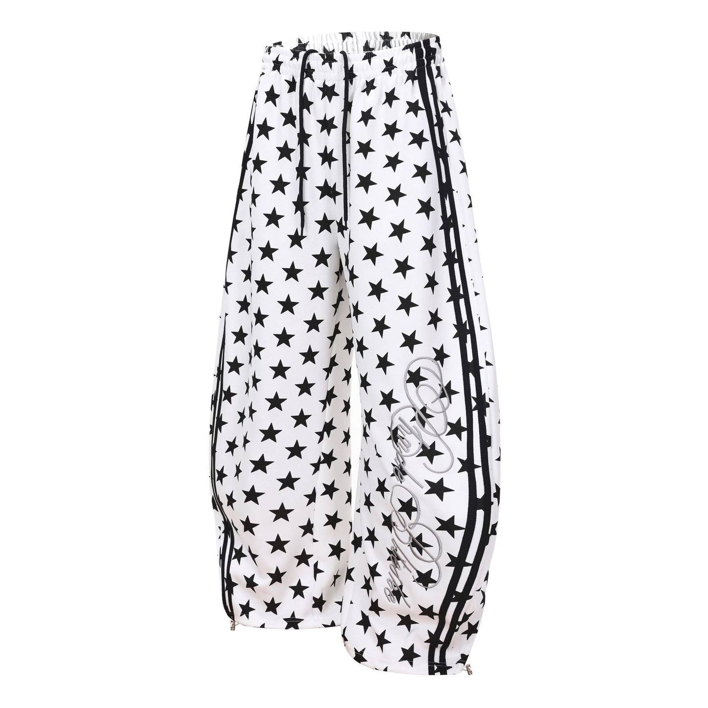 All-Over Print Deconstruction Wide Leg Curved Sweatpants WN25877