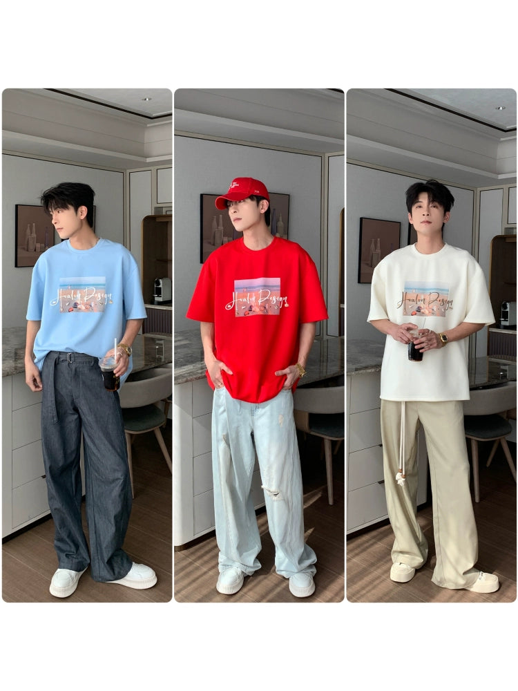 Print Oversize Short Sleeve T-Shirt WN20437