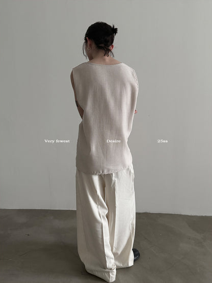 Draping Oversize Sleeveless T-Shirt WN15290