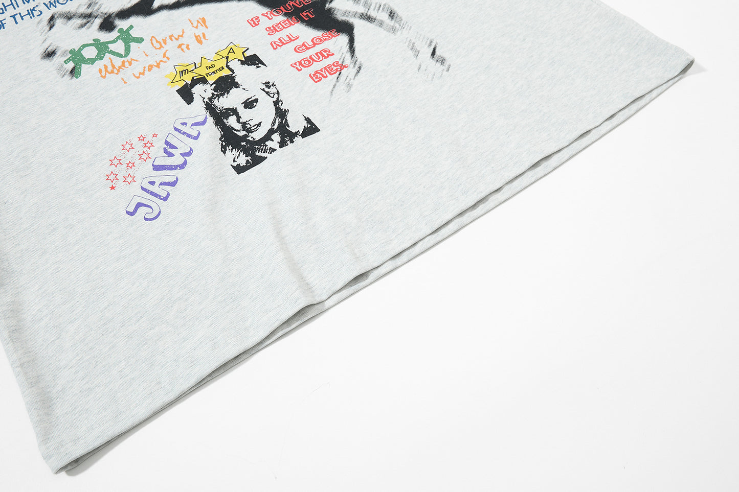 Illustration Letter Print Short Sleeve T-Shirt WN25402