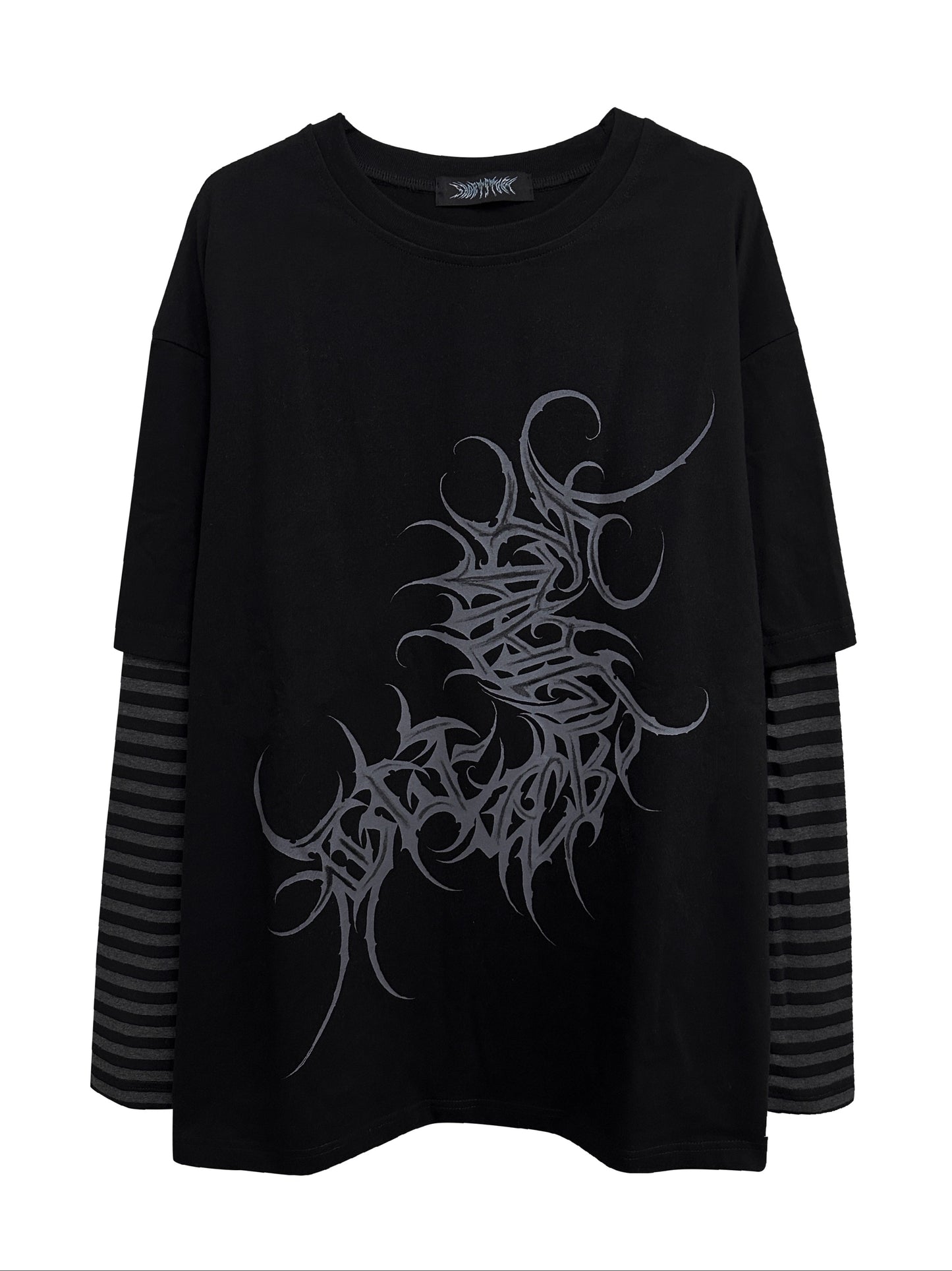 Fake Layered Print Long Sleeve T-Shirt WN15609