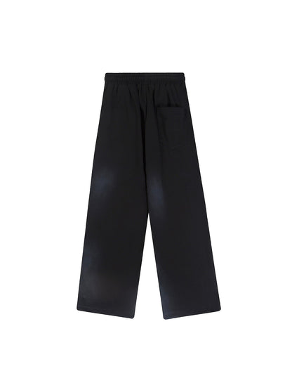Spray Paint Gradient Embroidery Wide Leg Sweatpants WN28007