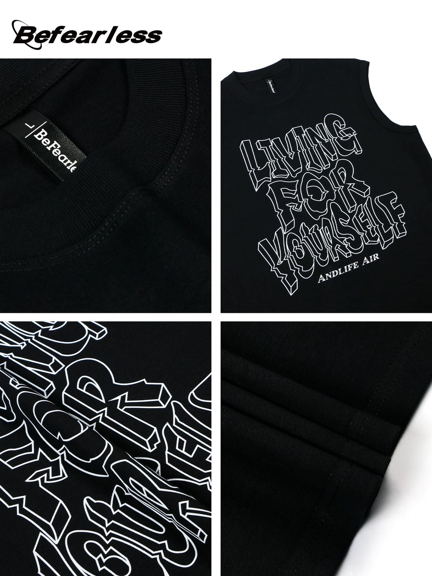 Graffiti Letter Sleeveless T-Shirt WN26272