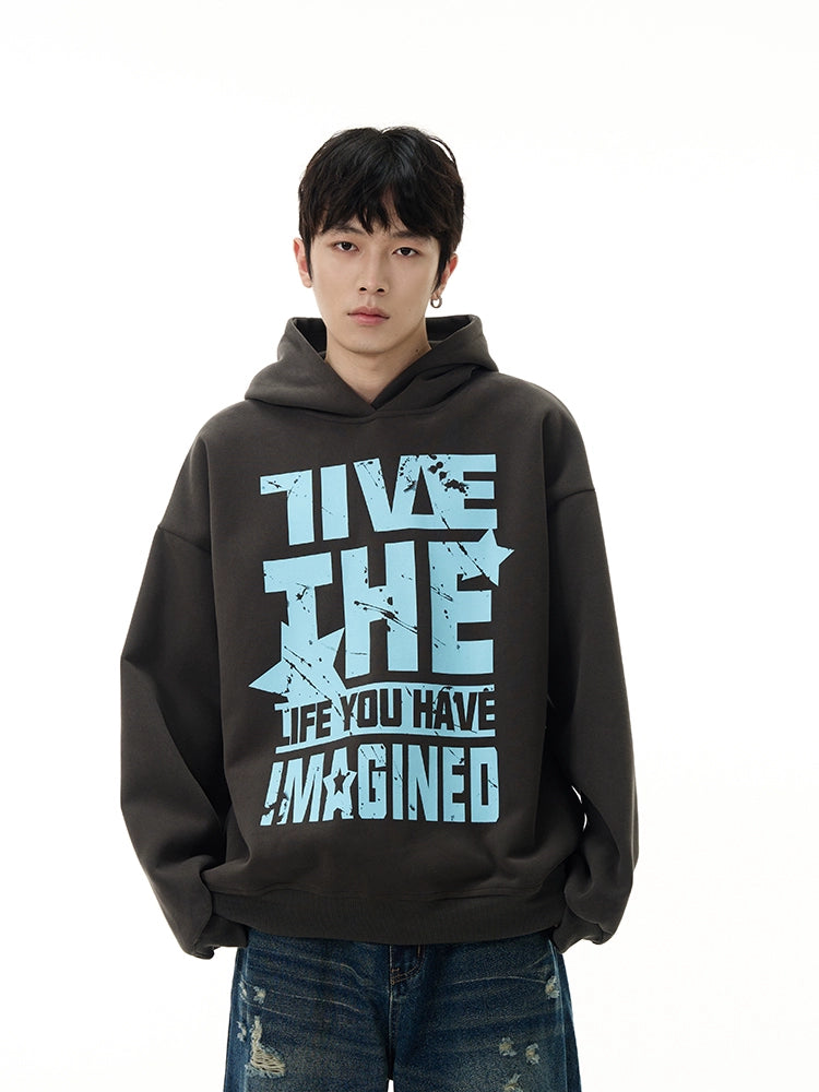 Oversize Letter Print Hoodie WN7695