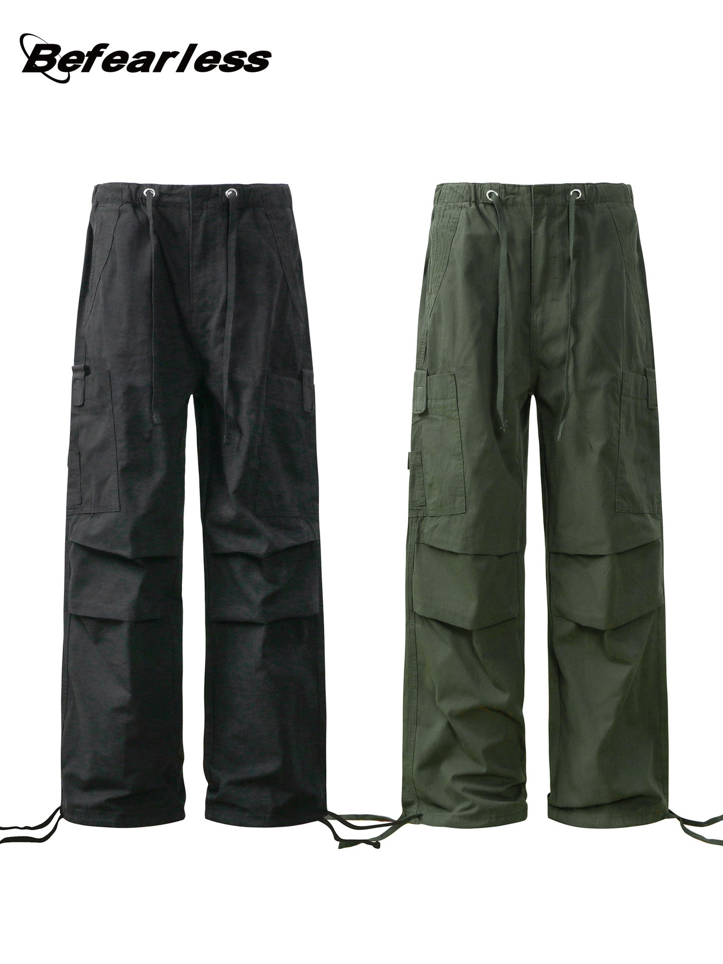 Multi Pocket Panel Drawstring Cargo Pants WN26292