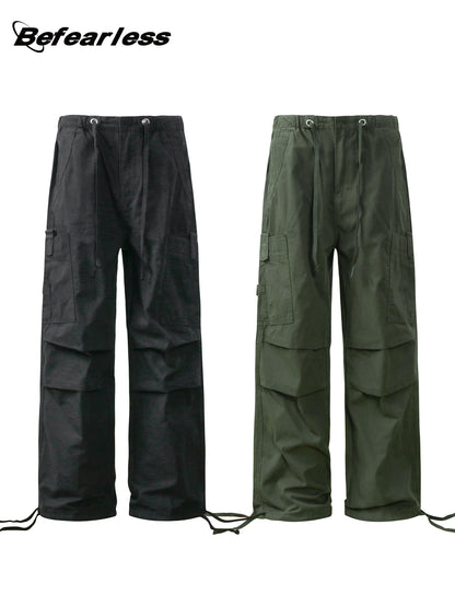 Multi Pocket Panel Drawstring Cargo Pants WN26292