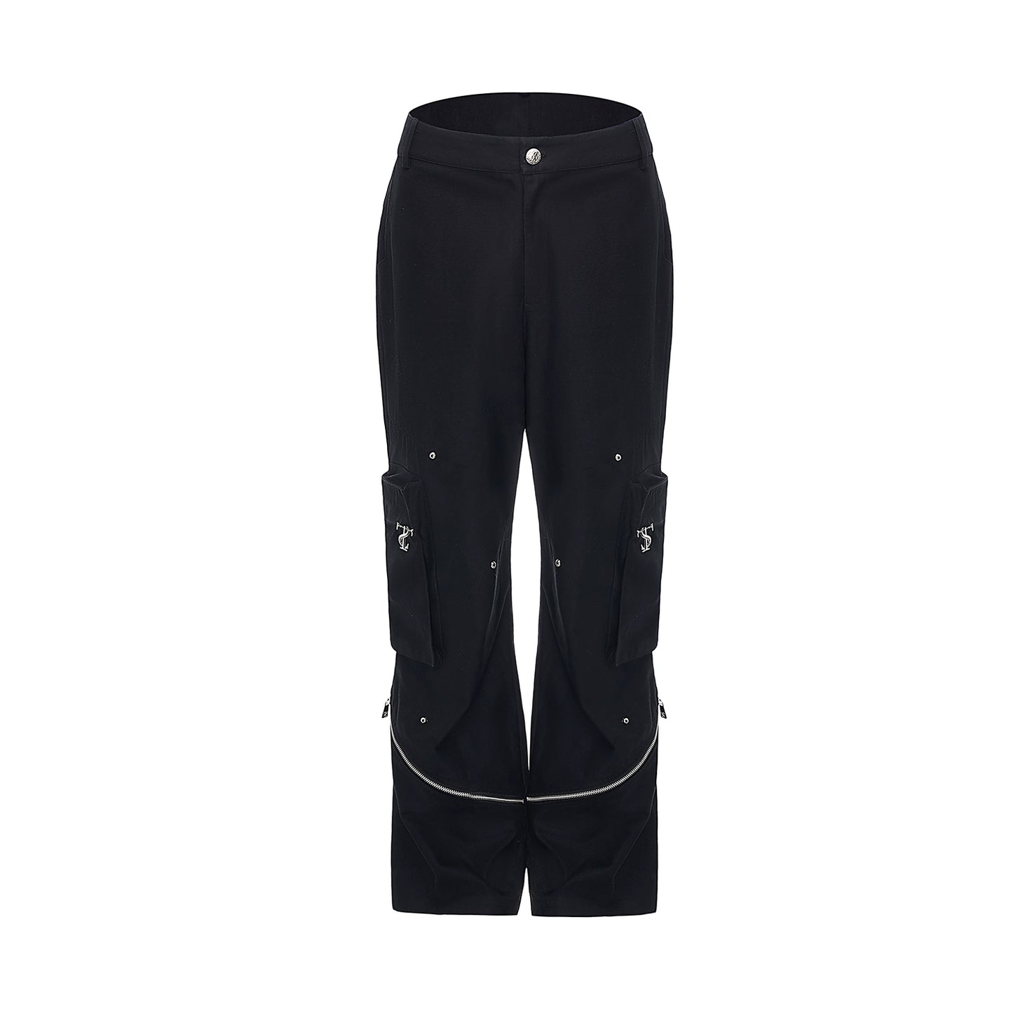 Zipper-Split Rivet Cargo Pants WN11933