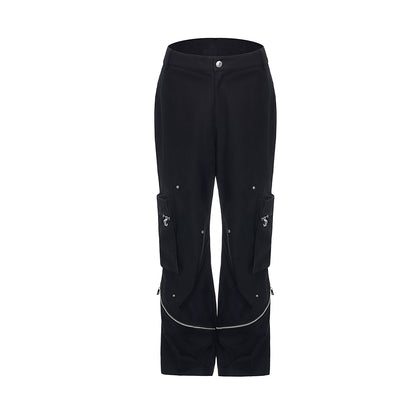 Zipper-Split Rivet Cargo Pants WN11933