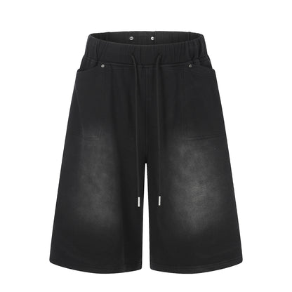 Washed Wide Leg Half Sweatpants WN26127