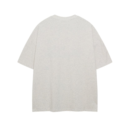 Flower Embroidery Letter Short Sleeve T-Shirt WN26790