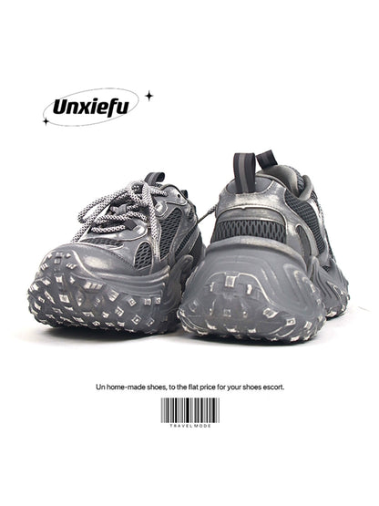 Washed Mesh Chunky Sole Dad Sneakers WN20790