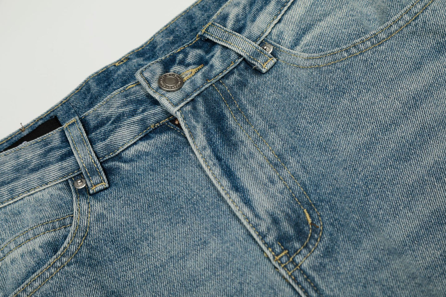 Washed Side Stripe Curved Denim Jeans WN26151