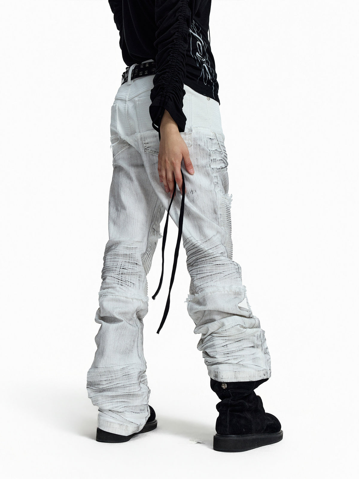 Pleats Stacked Pants WN27437