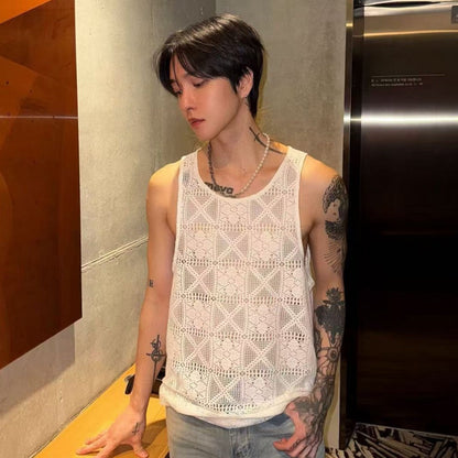 Mesh Diamond Pattern Tank Top WN28072