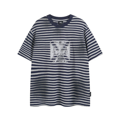 Stripe Oversize Short Sleeve T-Shirt WN15503