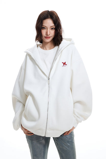 Thick Oversize Zipper Hoodie WN9756