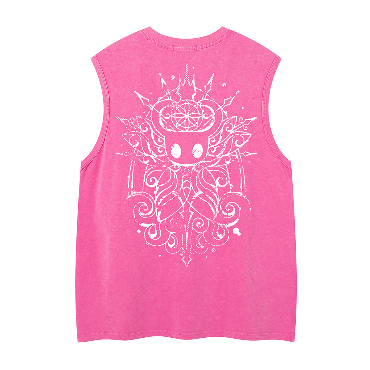 Washed Tribal Totem Oversize Sleeveless T-Shirt WN26884