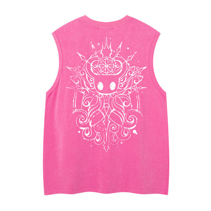 Washed Tribal Totem Oversize Sleeveless T-Shirt WN26884