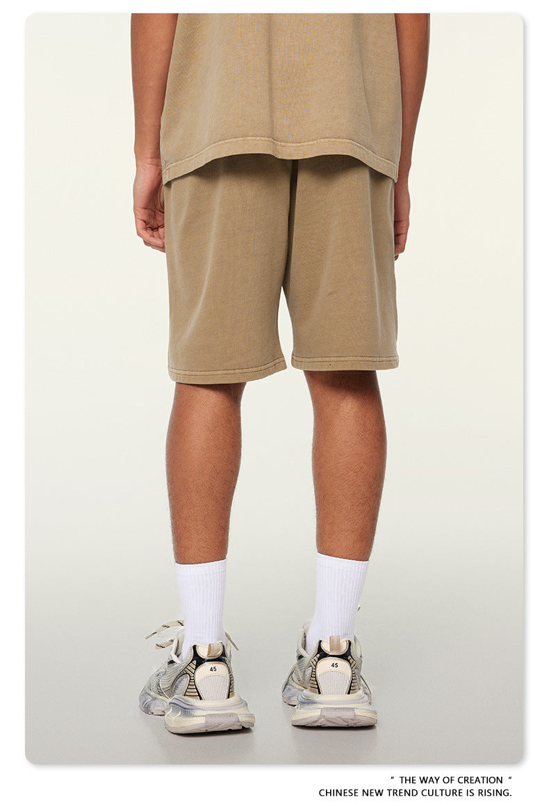 Washed Heavyweight Short Sleeve T-Shirt & Short Sweatpants Setup WN6167