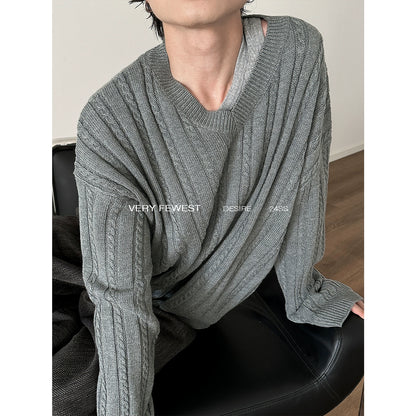 V-neck Pullover Knit Sweater WN8957