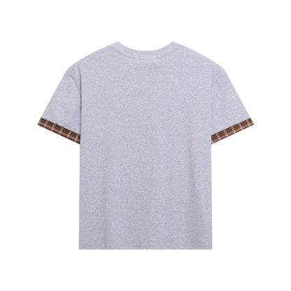 Patchwork Heart Letter Print Short Sleeve T-Shirt WN26908