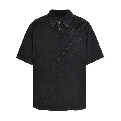 Washed Pleat Short Sleeve Polo Shirt WN26782