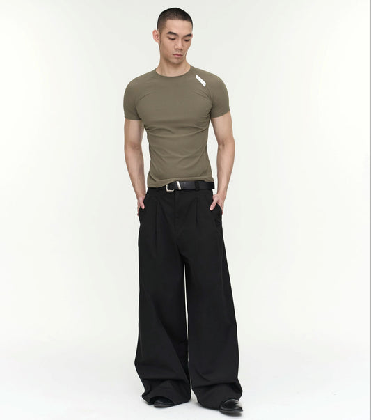 Double-Pleats Wide Leg Pants WN13794