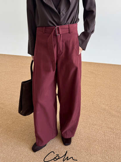 Pleats Solid Color Wide Leg Pants WN21492