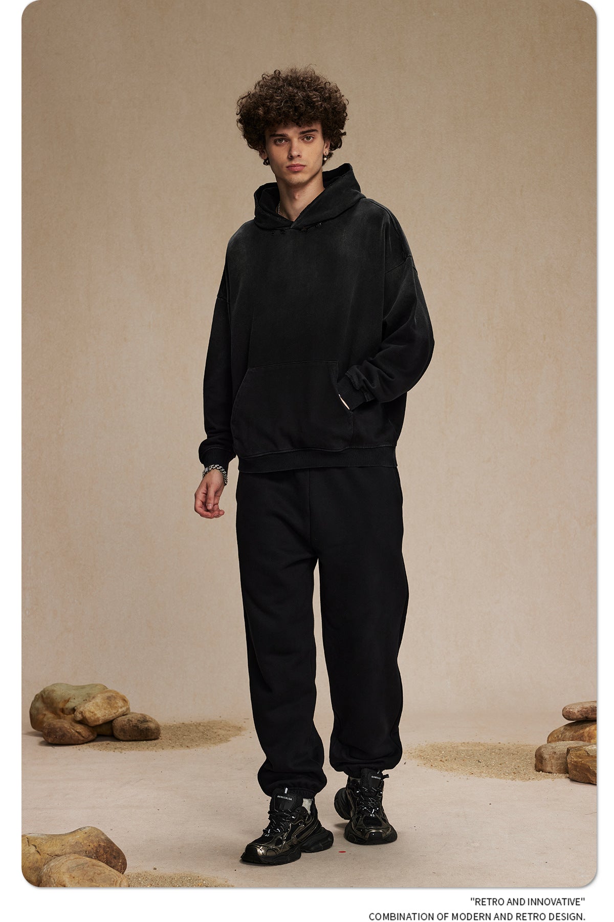 Oversize Damage Washed Hoodie WN9973