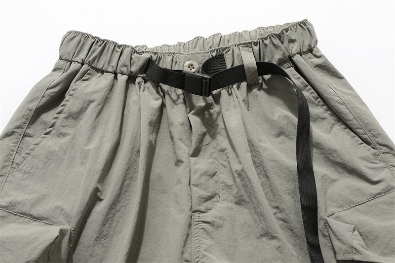 Multi-Pocket Wide Leg Cargo Half Pants WN26812