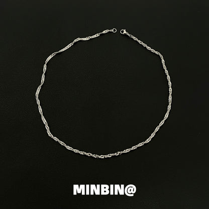 Wave Chain Titanium Steel Necklace WN19240