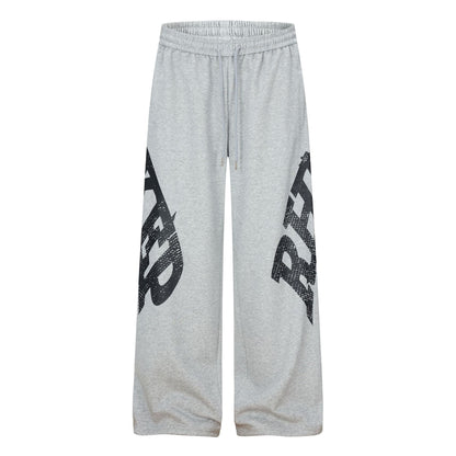 Letter Graphic Wide Leg Sweatpants WN26170