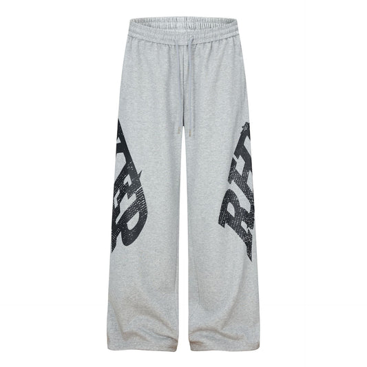 Letter Graphic Wide Leg Sweatpants WN26170