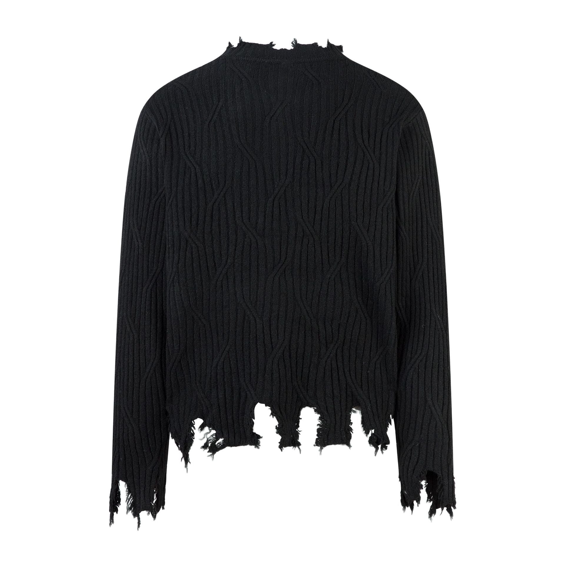 Frayed Hem Oversize Knit Sweater WN25934 – WONDER NOAH
