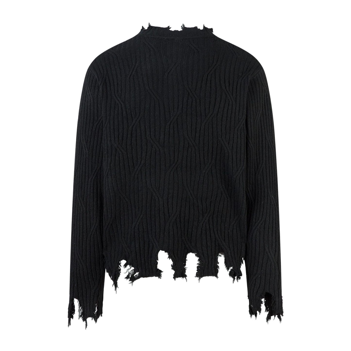 Frayed Hem Oversize Knit Sweater WN25934