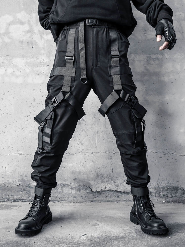 Metal Buckle Strap Cuffed Cargo Pants WN22337