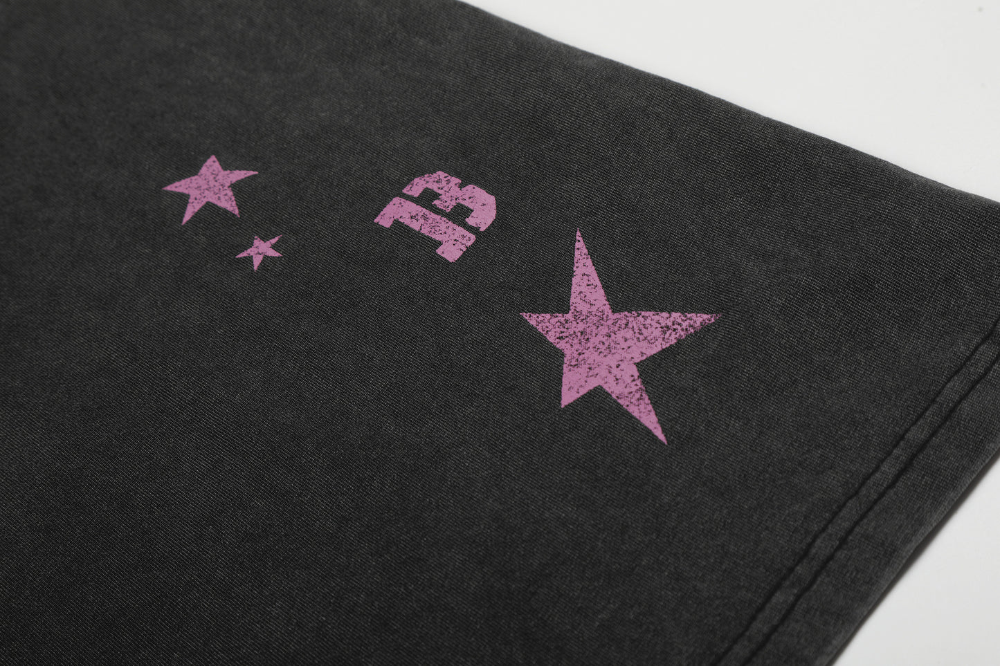 Washed Star Portrait Print Short Sleeve T-Shirt WN25535