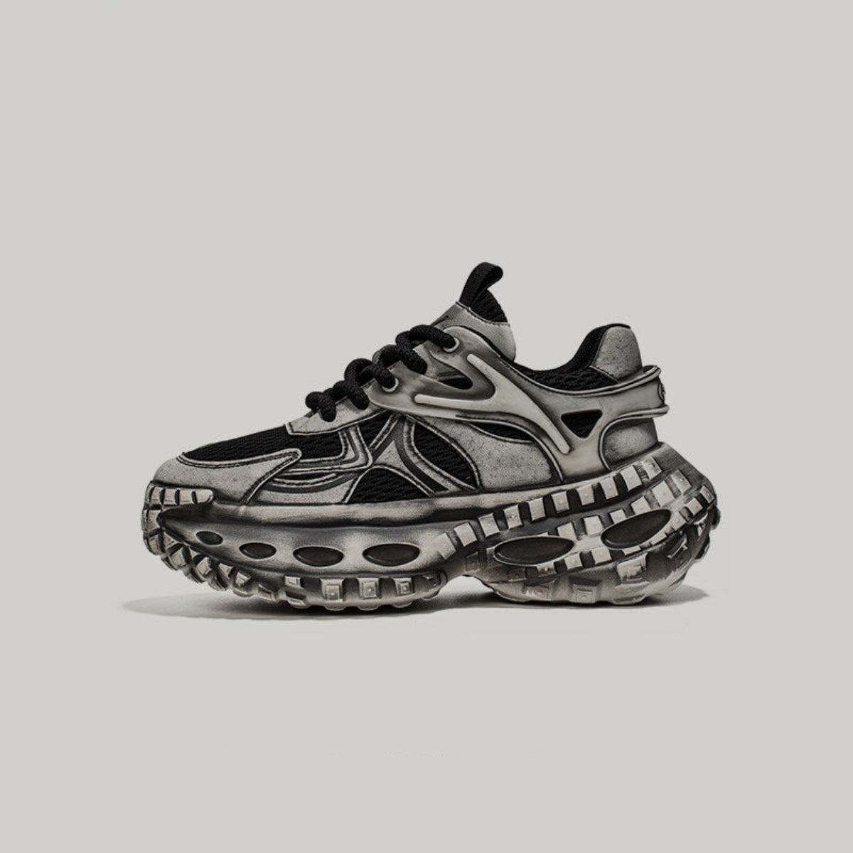Breathable Mesh Platform Lace-Up Sneakers WN23533